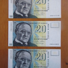20 mk (1993) Väinö Linna x10 sileät 2 peräkkäistä (==200 mk) - pikkukuva 4