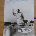 Juan Fangio postikortti ja nimikirjoitus sekä tausta postim - pikkukuva 1
