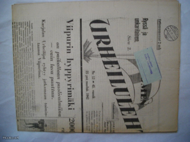 Suomen Urheilulehti Nro 12/1942 (22.3)