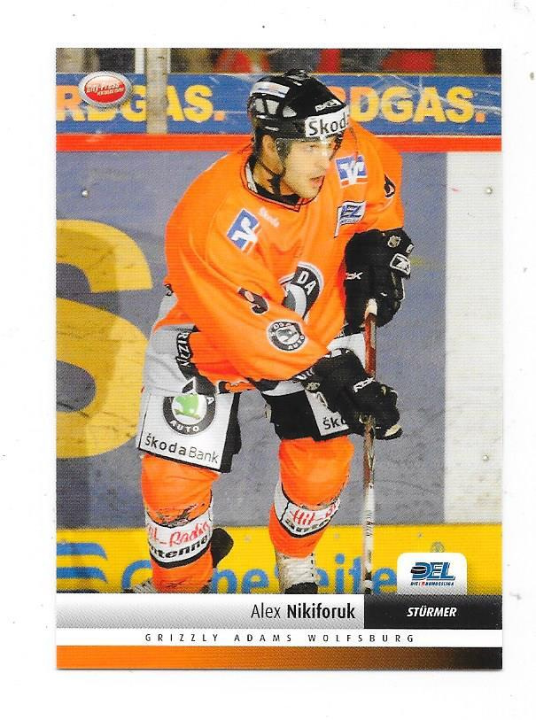 2007-08 DEL #443 Alex Nikiforuk , Wolfsburg , Ex Saipa