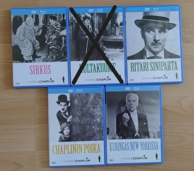 Charlie Chaplin elokuvia Blu-ray (+ DVD) 9,90 €/kpl