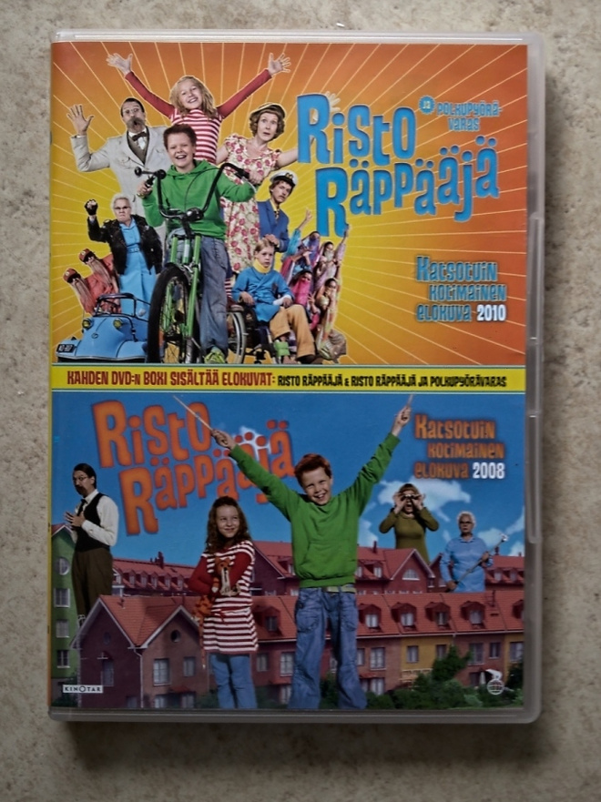 2 ensimmäistä Risto Räppääjä -elokuvaa, 2 DVD.