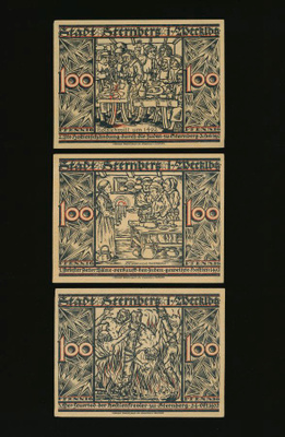 Saksa Notgeld 3 x 100 Pfennig, Sternberg 1922