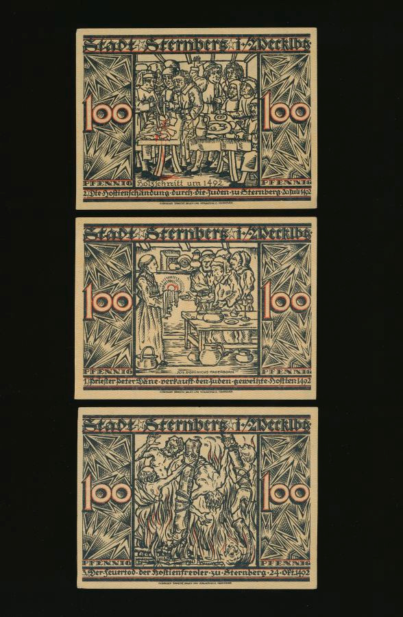 Saksa Notgeld 3 x 100 Pfennig, Sternberg 1922