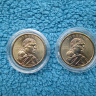 2 kpl USA 2014 $1 Sacagawea Native American "P" UNC - pikkukuva 1