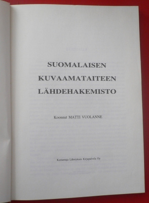 Matti Vuolanne : Suomalaisen kuvaamataiteen lähdehakemisto