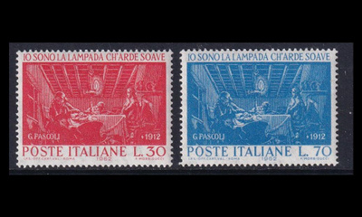 Italia 1117-8 ** Runoilija Giovanni Pascoli (1962)