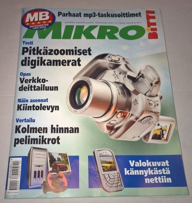 MIKROBITTI LEHTI 6-7/2004 ESIM.PITKÄ ZOOMISET DIGIKAMERAT