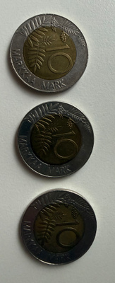 10 markan kolikkosetti 3kpl