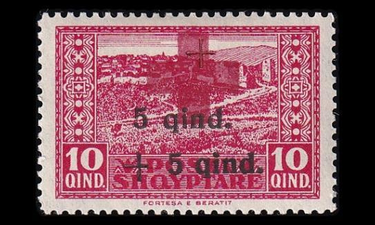 Albania 101 * Punainen Risti 10 + 5 + 5 Q (1924)