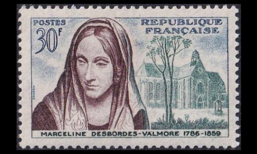 Ranska 1258 ** Runoilija Marceline Desbordes-Valmore (1959)