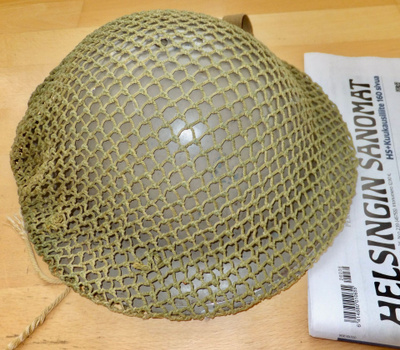 VANHA Kypärä Iso-Britannia Brodie 1943 + Maastoverkkopäällys