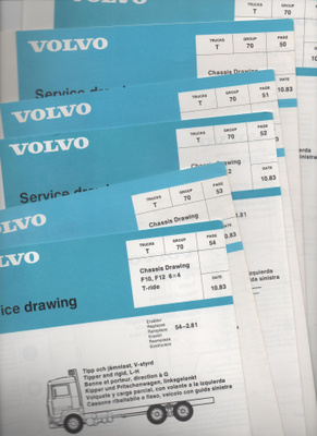Volvo service draiwing 6kpl lehtisiä kuorma-autoihin