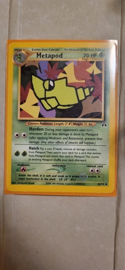Metapod #42 Pokemon Neo Discovery card