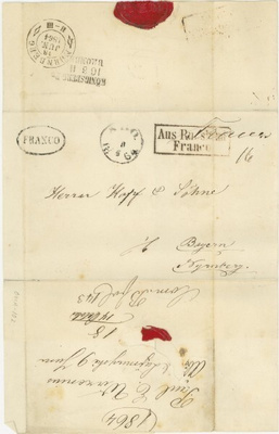 1864 Loimijoella päivätty maksettu kirje Saksaan
