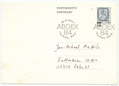 1984 ABOEX 84 hiökortilla