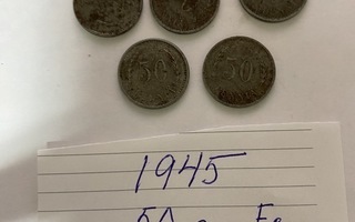 Pennejä v. 1945  50 p Fe 8 kpl