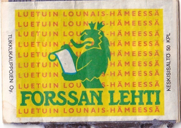 Forssa, Forssan Lehti , faneerilla   b507