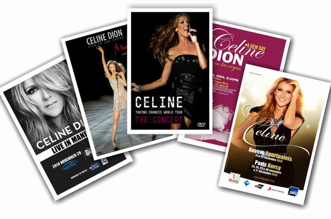 CELINE DION -- julistesetti 5x A4 (Upea Lahja!) #1
