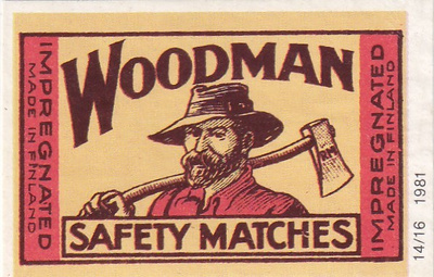 Woodman, Safety Matches. Metsuri, Made in Finland    4/16