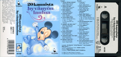 WALT DISNEY 20 kaunista hyvänyönlaulua suomeksi - C-kas 1988