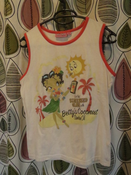 Betty Boop shortsiasu koko M, valkea/ koralli