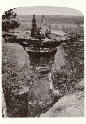 Kallion päällä Stand Rock, Wisconsin Dells USA, 1880-luku