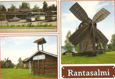 Rantasalmi: Linja-autoasema, tuulimylly...  Ei kulk.