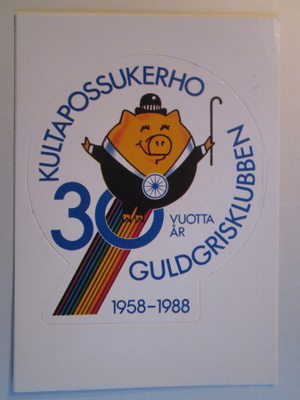 KULKENUT POSTIN KULTAPOSSUKERHON TARRAKORTTI 1988