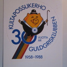 KULKENUT POSTIN KULTAPOSSUKERHON TARRAKORTTI 1988 - pikkukuva 1