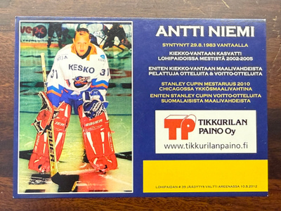 Antti Niemi - Kiekko Vantaa team issue