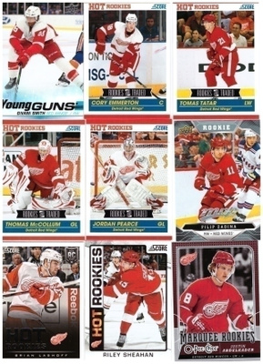 9 x DETROIT RED WINGS Rookie Kortteja