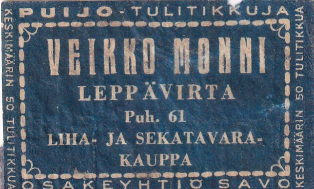 Leppävirta, Veikko Monni , Puijo     s25