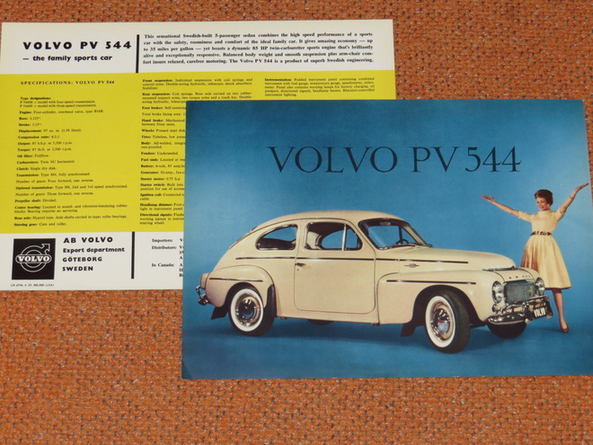 1959 Volvo PV 544 esite - KUIN UUSI