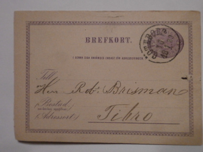 KIRJEKORTTI  2. BREFKORT 15.1.1880