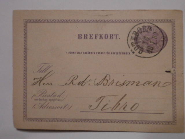KIRJEKORTTI  2. BREFKORT 15.1.1880