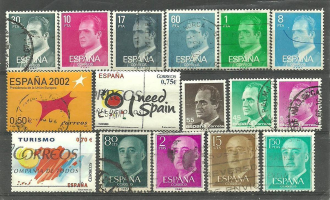 ESPANJA pieni levyllinen merkkejä - 16 erilaista o