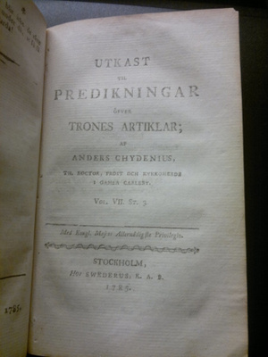 Anders Chydenius 1785 kirjoitus