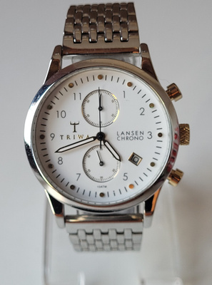 Triwa Lansen Chrono rannekello teräs valkoinen unisex