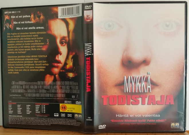 Mykkä Todistaja - Mute Witness, suomi-julkaisu, R2