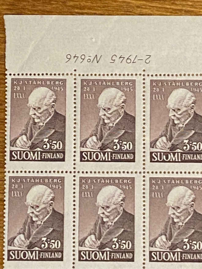 PRESIDENTTI K.J. STÅHLBERG 80 VUOTTA NUMEROKUUSILO**