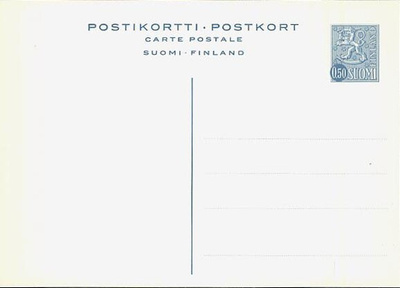 1973 50p sininen CP ehiökortti +