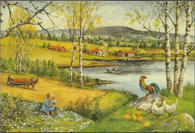 kortti Eläin ja lapsikin - erilaisia taidekortteja