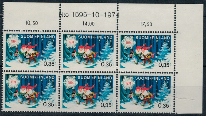 1974 joulupostimerkki nro-6lo ++