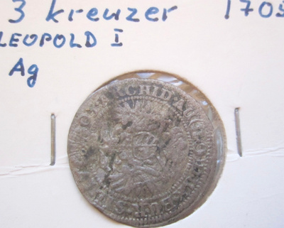 Itävalta 3 Kreuzer 1705 Hopeaa