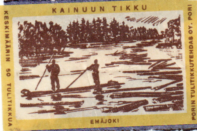Porin Tulitikkutehdas  EMÄJOKI  Etiketti