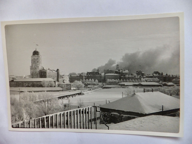 VANHA Postikortti Viipuri Palaa Talvisota 1940