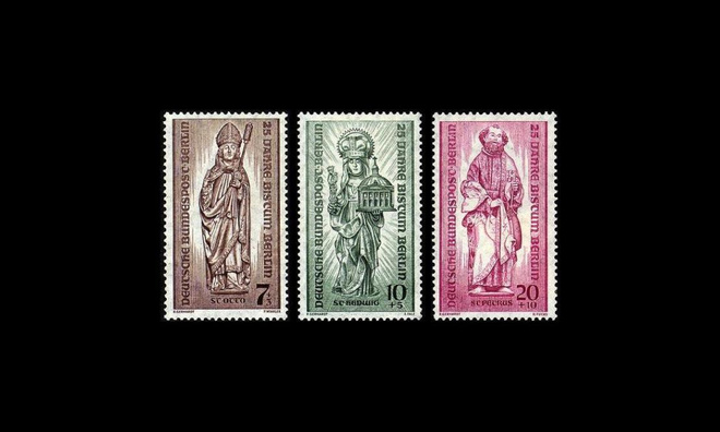 Berlin 132-4 ** Berliinin hiippakunta 25v (1955)
