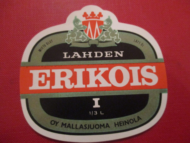 VANHA OLUTETIKETTI - LAHDEN ERIKOIS 1 (K14-S45)