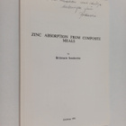 Brittmarie Sandström : Zinc absorption from composite mea... - pikkukuva 1